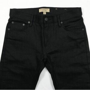 NEW Burberry London 31x33 Jet Black Selvedge Low-rise Skinny Jeans Raw Denim